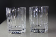 Set of 2 Baccarat Crystal Harmonie Pattern 17 Oz. Flat Tumblers 4.75″ H – Read!