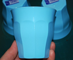 Set 5 DURALEX PICARDIE 8 oz PASTEL BLUE Drinking Cups Stackable Glasses FRANCE
