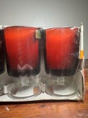 Mid century Barware Vintage Luminarc Cavalier Ruby Red Goblets New In Box France