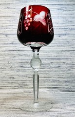 Hortensja (Hortensia) HO21 Amber Hock Cut to Clear Crystal Hock Wine Glass
