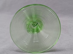 German Bohemian Blown Green Glass & Gilt 6 5/8 Inch Roemer Hock Wine Glass