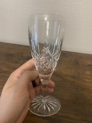 PAIR Of WATERFORD Crystal ARAGLIN Fluted Champagne Glasses 8 3/8″H, SIGNED