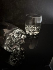 Vintage Heavy Base Whiskey Glasses Set of 2 Clear Rocks Tumblers Barware