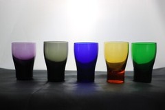 Various Color 6 Shot Glasses Cordial 2 oz Narrow Base