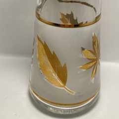 Anchor Hocking Starlyte Frosted Gold Leaf Oil Vinegar Cruet BB15