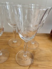Vintage Morgantown MAYFAIR WATER Glass Goblets Stemmed Clear MCM Set of 4