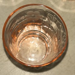 6 Vintage Pink Flower Etched Small Juice / Shot Glass Depression Glass 3”