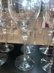 Lenox Monroe Crystal Gold Wine Glasses Set of 9 Made In USA Excellent Condition