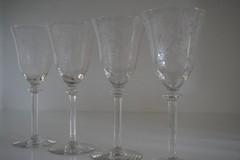 1920s Maryland Glass Co. «Diana & Nymph» Etched Goblets – Set of 4
