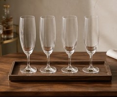 ONEIDA CRYSTAL MINX CLEAR Vintage Beverage Glasses (Set 4) 8.5″ Tall – (Unused)