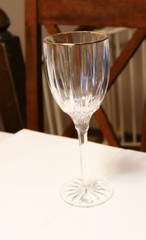 Set of 2 Gorham Sundance Gold Crystal Goblets Stems 8 1/2 inches MINT