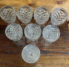 Vintage Fostoria AMERICAN Clear #2056 9oz Water Goblet Glasses 6 7/8″ Set of 8