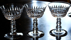 Vtg Set 10 BRYCE WAKEFIELD Champagne/Sherbet Glasses CUT CRYSTAL BALL STEM 4.75″
