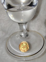 VTG Circleware Turkey Pasabahce Clear W/Gold Trim Replacement Wine/Goblet Glass