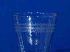 Libbey Needle Etch 114 Tumbler Zig Zag & Circles Line 1500 USA bfe3392