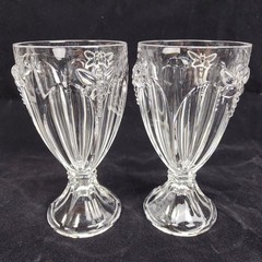 Lenox Butterfly Meadow Clear 6 All Purpose Wine Glasses Footed Goblets Dragonfly
