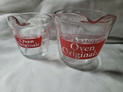 2 ANCHOR HOCKING 2 Cup Glass Measuring Cup OVEN ORIGINALS 500 ml 16 oz Pint #498
