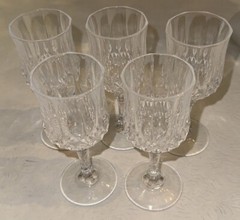 Cristal d’Arques Cordial Durand LONGCHAMP 2 Oz Stemware 4.5” Set 5 Glass Crystal