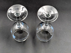Vintage Chateau Morrisette Tasting Wine Glasses 8 Oz Labradors Blue Set Of 2