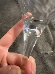 Glass Fluted Wine Glasses 4 Set 7.5” MCM Stemmed Vintage Lot Goblet