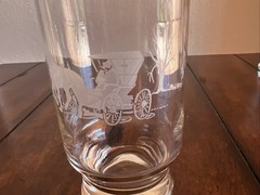Set Of 5 Etched Glasses 1972 With Horse & Carriage. 5 1/2 Tall