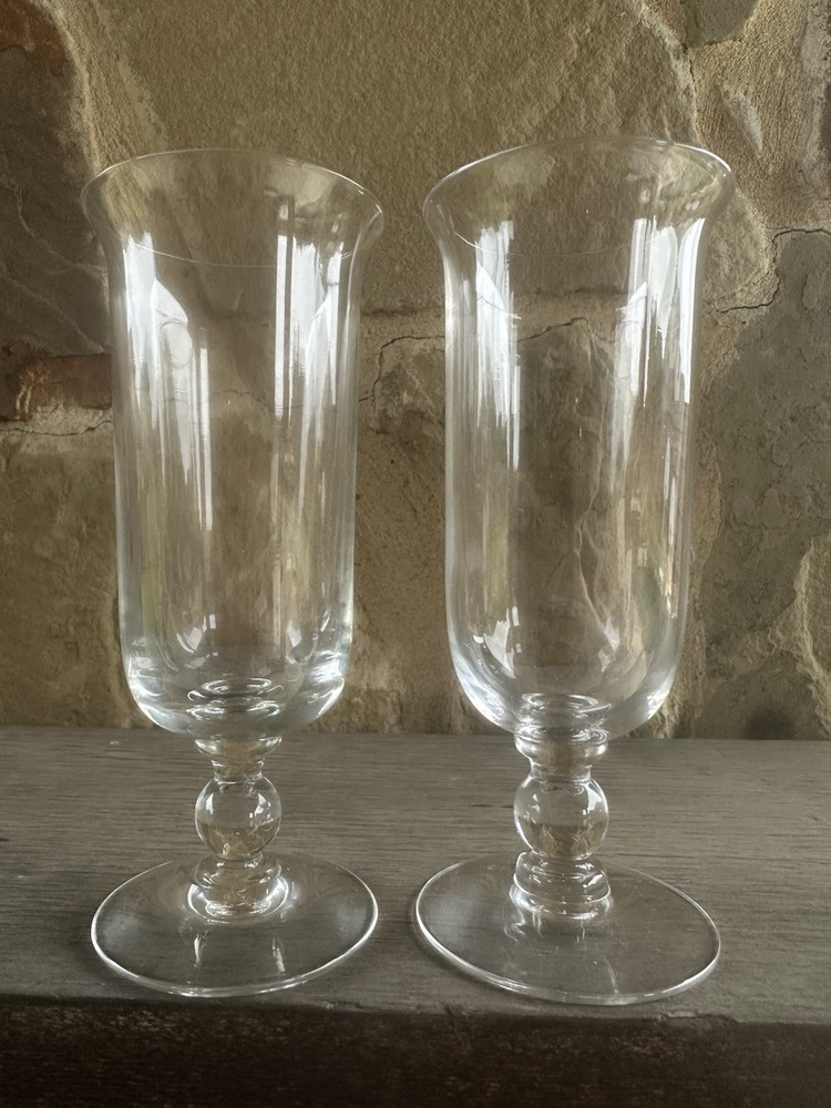 Set Of 2 Vintage Imperial Candlewick Footed Parfait Glass 6.25” Clear Stemware