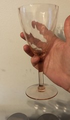 Set Of 9 Vintage Crystal Wine Glasses Water Goblets W/ Pattern Optic Very Good