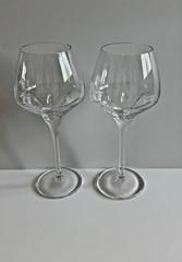 Set of 2 Rogaska Crystal Open Up Wine Glasses Flower Star Frosted Available 4