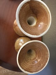 Vintage Pottery Wine Goblets Set Of 2 Signed By The Artist