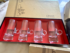 VINTAGE LENOX IRISH COFFEE HAND BLOWN LEAD CRYSTAL GLASSES IN ORIGINAL BOX