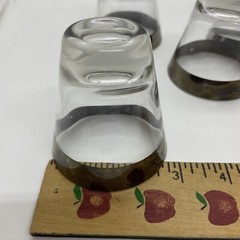 Vintage Dorothy Thorpe Shot Glasses Lot QTY 5 Silver Rim 2.75″ Mid Century