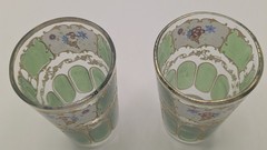 MCM Moroccan Blue, Green And Gold Small Tea Glasses- Set of 2 6oz Glasses