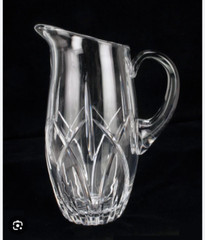 New/Vtg. Signed CARTIER Crystal Glass 10″ Tall Cocktail Martini Pitcher 48 oz.