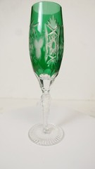 Marsala by Ajka Cut to Clear Fluted Champagne Glasses Grapes Fans Stars Design
