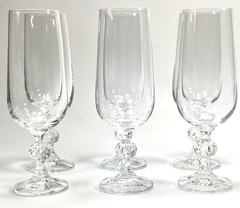 Claudia by Import Assoc Vintage 1980’s Champagne Flutes set of 6-6 3/4″ Tall 4oz