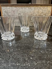 Vintage Rosenthal Blossom Germany Double Old Fashioned Crystal Glasses Set of 3