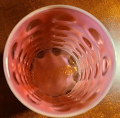 Vintage Fenton Art Glass COIN DOT Tumbler CRANBERRY 3 3/4+» Tall