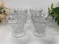 Fostoria Set of 4 Pressed Cubist Manganese Glass Glowing sherbet / dessert cup