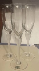 Mikasa SEA MIST Frosted Stem Champagne Flutes Set Of Three (3) Excellent
