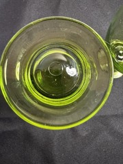 Vintage Cristar Copa Lexington lime green footed water goblets Set of 2