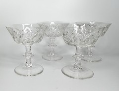VTG Debutante Crystal Royal Leerdam Netherlands Champagne Dessert Glass Set Of 4