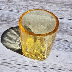 🍋 Heavy Bottom Scuffs 🍋 Citrus On The Rocks Glass 🍋 Signed 🍋 Fire and Light
