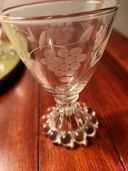 Vintage Etched Wine Glasses Anchor Hocking Boople Grape Design 4″ Lot Of 5