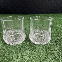 Set of 2 CRISTAL DE FLANDRE Fascination Old Fashioned Whiskey Rocks Glasses