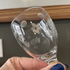 Vintage Criss Cross And Punties Cordial Glasses By Standard Glass set of 5