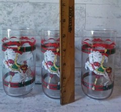 Vintage Libbey House of Lloyd Christmas theme Carousel Glasses (Set of 3)
