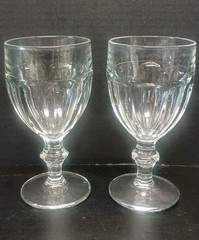 Vintage Set of 2 Libbey Gibraltar Duratuff 12 oz Water Wine Goblets Glasses