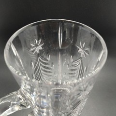 Mikasa Christmas Tree Beer Stein Heavy Cut Glass 7 inch Tall
