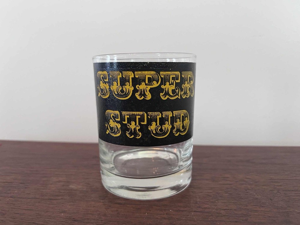 Vintage Cocktail Glass SUPER STUD 1970s