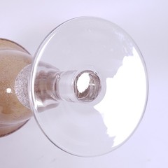 ARTLAND IRIS Artisan Amber Blown Glass Bubbles Ball Stem WATER GOBLET SET